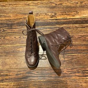 Nine West Brown Lace-Up Boots
